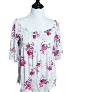 Rewind, off shoulder smock top